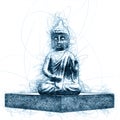 buddha statue ballpoint pen doodle