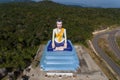 Buddha statue in Bokor hillstation in Kampot Cambodia , Bokor national park cambodia Aerial drone Photo Royalty Free Stock Photo