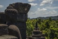 Buddha statue in Borobodur temple Royalty Free Stock Photo