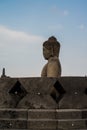 Buddha statue in Borobudur Temple,Borobudur, ancient buddhist temple near Yogyakarta, Java, Indonesia Royalty Free Stock Photo