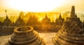 Buddha statue in Borobudur Temple,Borobudur, ancient buddhist temple near Yogyakarta, Java, Indonesia Royalty Free Stock Photo