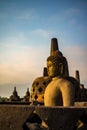 Buddha statue in Borobudur Temple,Borobudur, ancient buddhist temple near Yogyakarta, Java, Indonesia Royalty Free Stock Photo