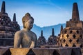 Buddha statue in Borobudur Temple, Indonesia.