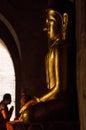 Buddha statue in a Burmese temple of Bagan