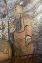 Buddha statue in cave 5 of the Yungang Grottoes Royalty Free Stock Photo