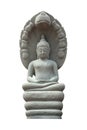 Buddha statue close up isolated against white Royalty Free Stock Photo