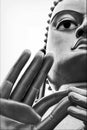 Buddha statue at Dambulla cave golden temple . Sri Lanka. Black and white photo Royalty Free Stock Photo