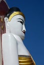 Buddha statue detail at Kyaikpun Pagoda. Bago. Myanmar