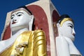 Buddha statue detail at Kyaikpun Pagoda. Bago. Myanmar Royalty Free Stock Photo