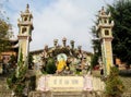 Buddha statue with dragons at pagoda