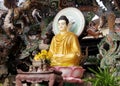 Buddha statue with dragons