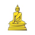 Buddha statue in drawing style isolated Royalty Free Stock Photo