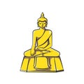 Buddha statue in drawing style isolated . Royalty Free Stock Photo