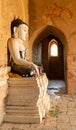 Buddha Statue entrance of temple Bagan, Myanmar Royalty Free Stock Photo