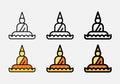 buddha statue filled outline and line icon