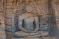 Buddha statue at Gal Vihara shrine at Polonnaruwa, Sri Lanka Royalty Free Stock Photo