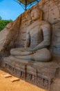 Buddha statue at Gal Vihara shrine at Polonnaruwa, Sri Lanka Royalty Free Stock Photo