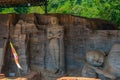 Buddha statue at Gal Vihara shrine at Polonnaruwa, Sri Lanka Royalty Free Stock Photo