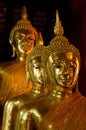 Buddha Statue Gold Overlap Three Royalty Free Stock Photo