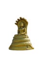 Buddha statue Golden color on white background