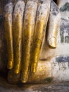 Buddha Statue Hand with gold leaf Antique collection Royalty Free Stock Photo