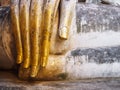 Buddha Statue Hand with gold leaf Antique collection Royalty Free Stock Photo