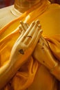 Buddha statue hands in Vajrapradama Mudra Royalty Free Stock Photo