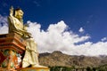 Buddha statue and Himalayas Royalty Free Stock Photo