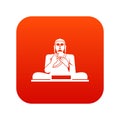 Buddha statue icon digital red