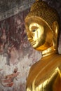 Buddha statue, Buddha images and deities close-up, sacred objects, gods, Thai arts, ancient Buddhist art, Buddha made by gold, br