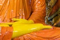 Buddha statue inside Gangaramaya Temple, Colombo, Sri Lanka. Close-up Royalty Free Stock Photo