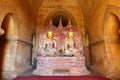 Buddha statue inside of Temple at Bagan Royalty Free Stock Photo