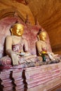 Buddha statue inside of Temple at Bagan Royalty Free Stock Photo