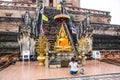Buddha statue inside Wat Chedi Luang temple in Chiang Mai, Thailand