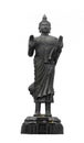 Buddha ,standing posture statue hand stop gesture on isolated white background Royalty Free Stock Photo