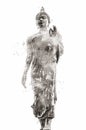 Buddha statue isolated on white background. Watercolor style Royalty Free Stock Photo