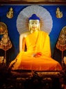 Buddha statue in Mahabodhi Temple. Royalty Free Stock Photo