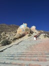 Buddha statue at 3160 meters above sea level Royalty Free Stock Photo