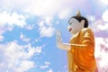 Buddha statue model of give one`s blessing high 16 meter in Wat Phra That Doi Chom,