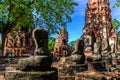 Buddha statue old headless broken in Wat Mahathat, Ayutthaya, Thailand Royalty Free Stock Photo