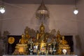 Buddha statue in old ubosot for thai people travelers travel visit and respect praying blessing holy worship in Wat Chalor or