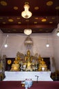 Buddha statue in old ubosot for thai people travelers travel visit and respect praying blessing holy worship in Wat Chalor or