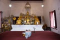 Buddha statue in old ubosot for thai people travelers travel visit and respect praying blessing holy worship in Wat Chalor or