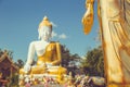 Buddha statue outdoor in Thai temple vintage Royalty Free Stock Photo