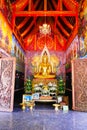 Buddha Statue In Phutthanimit Bureau Of Monks, The Thai  Traditional And Public Temple In Contry Side Of Nakhon Phanom Province