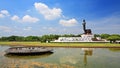 Buddha statue with reflection on pond Royalty Free Stock Photo