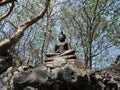 Buddha statue on the rock in the forest Royalty Free Stock Photo