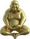 Buddha Statue Sitting Down, Isolated, Gold