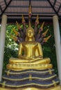 Buddha statue sitting on the king of naga Royalty Free Stock Photo