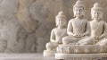Buddha statue on stone background with empty space for text and peaceful spiritual atmosphere Royalty Free Stock Photo